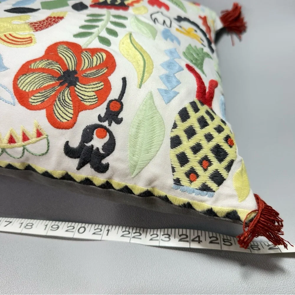 IKEA Rodarv Embroidered Decorative Throw Pillow Cover 16x26